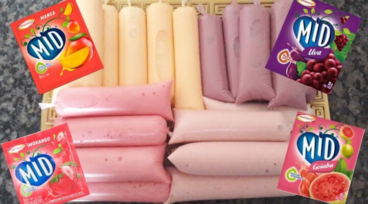 Receitas Deliciosas Quatro sabores de Geladinho Cremoso | Sacolé | Dindin | Chup chup | Geladão