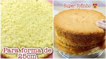 Receitas Deliciosas Massa Pão de Ló Super Fofinha para forma de 25cm Redonda | Massa para Bolo de aniversário