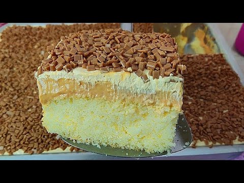 Receitas Deliciosas MOLHADINHO E IRRESISTÍVEL – BOLO GELADO DE DOCE DE LEITE SUPER PRÁTICO DE FAZER