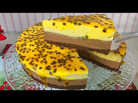 Receitas Deliciosas SEM GELATINA – SOBREMESA ESPECIAL PARA O NATAL O SEU NATAL – TORTA DE MARACUJÁ COM CHOCOLATE